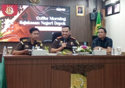 kegiatan coffee morning di Aula Gedung Kejari Depok pada Rabu (5/11/).