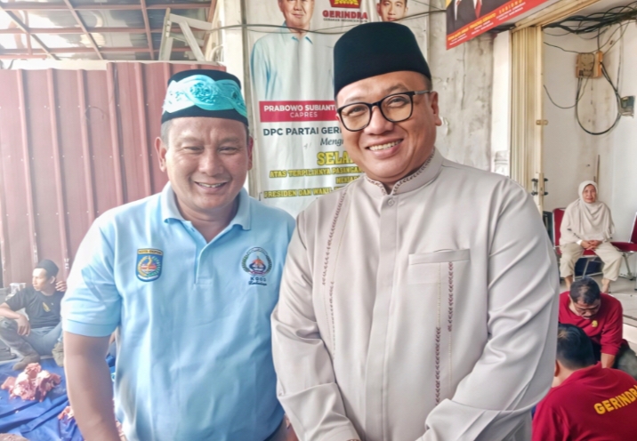 Ketua Dewan Pimpinan Cabang (DPC) Partai Gerindra Kota Depok, H. Pradi Supriatna, S.Kom., M.M.S.I. bersama Sekretaris DPC Partai Gerindra Kota Depok, H. Hamzah, S.E., M.M. saat diwawancarai di Kantor DPC Gerindra Depok, GDC pada Kamis (28/5/26).