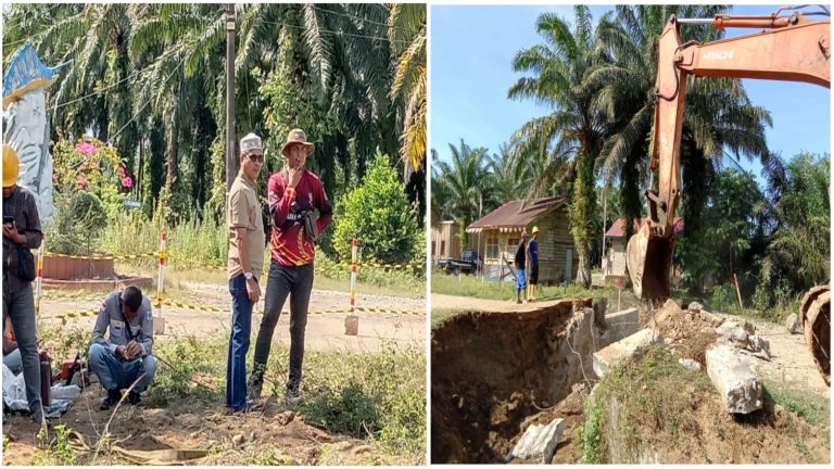 Camat Batahan Pantau Perbaikan Jembatan Kecil yang Rusak di Jalan Lingkar Kelurahan Pasar Baru Batahan