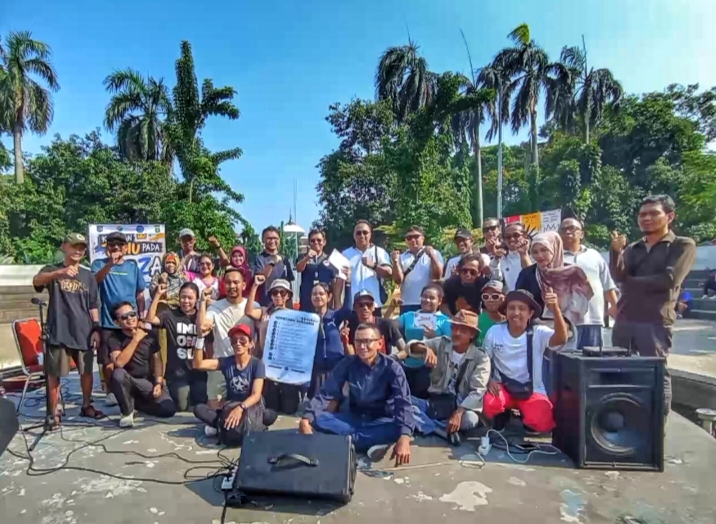 KULDESAK dan Lingkar Napza bersama lintas sektor dalam peringatan Hari Anti Narkotika Internasional (HANI) 2026 di Depok Open Space (DOS), Minggu (5/7/26).