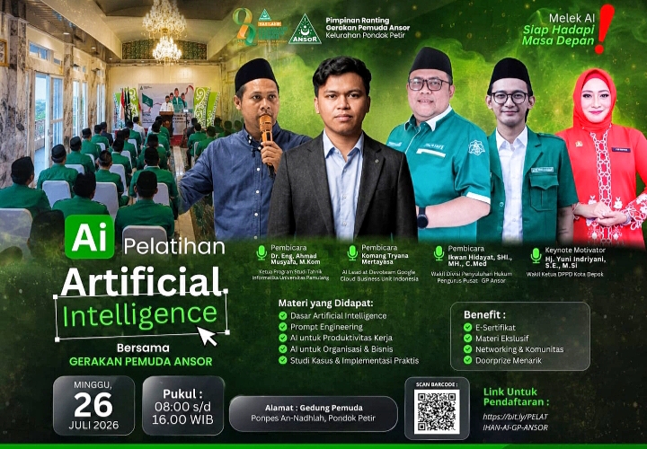 GP Ansor Pondok Petir saat kordinasi melalui lailatul ijtima yang berlangsung pada Minggu (12/7/26).