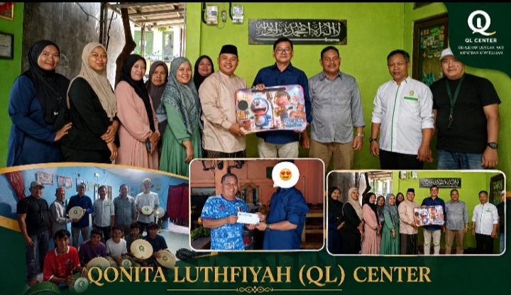 Tim QL (Qonita Luthfiyah) Center saat menyalurkan bantuan sosial di tiga titik di Kota Depok sebagai bagian dari peringatan Hari Ulang Tahun (HUT) ke-81 Republik Indonesia dan Maulid Nabi Muhammad SAW pada Selasa (4/8/26).