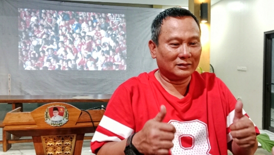 Sekretaris DPC Gerindra Depok sekaligus Ketua Komisi B DPRD Kota Depok, H. Hamzah, S.E., M.M., usai Nobar di Tapos, Depok pada Senin (5/10/26).
